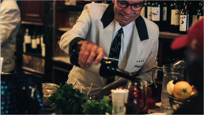 Man pouring wine